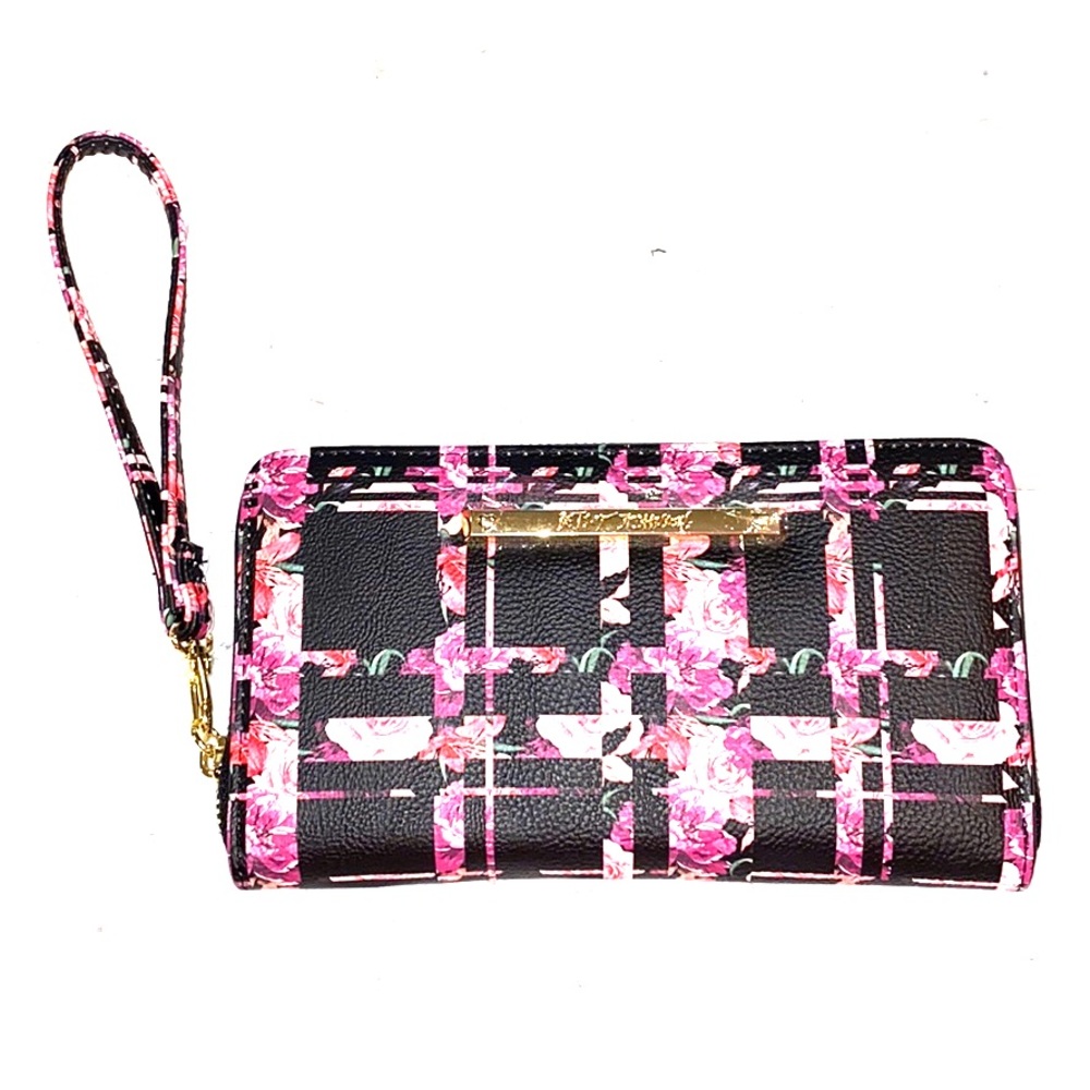 Betsey Johnson Floral Large Zip Around Wallet NWT